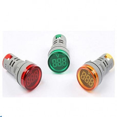 3pcs : Digital AC Volt Meter Round Shape Panel Mount 20 To 500 Volts (RED + Green + Yellow)