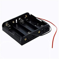 Battery Holder 4 x 1.5V AA - Black Flat box - 6v DC output (4 cell)