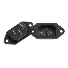 IEC320 C14 Panel Mount Plug Computer Adapter Power Connector Socket Black Screw Mount 10A 250V - High Quality