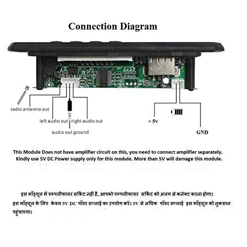 Bluetooth Mp3 Player Kit USB, FM, AUX, BT Audio Circuit Module