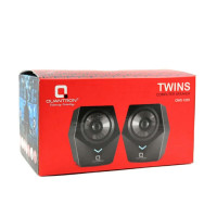 QUANTRON - Twins 6 W Laptop - Desktop Speaker USB AUX with LED Black 2.0 Channel Stereo