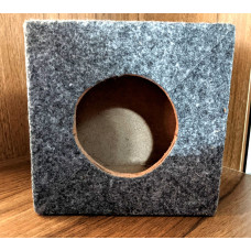 2 pcs - Woofer Box - Wooden for 4" (square box) - Speaker / woofer box - grey/black