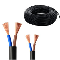 Black Round - 2 Core Cable 14/38 - 660/1100v (2 wire / Twin) (100% Copper) [14/0060] High Quality