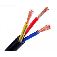 10A - 3 Core round Flexible Cable 40/0.0060 - 660/1100v Black  Wire- High Quality