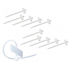 10pcs : Tag Marking Tie Label - 100x2.5mm White [Cable T / Marker / T shape] [Tag - 25 x 10 mm]