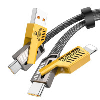4 in 1 65W Fast Charging USB Cable with Type C Lightning  Thunderbolt for iPhone and Laptop