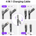4 in 1 65W Fast Charging USB Cable with Type C Lightning  Thunderbolt for iPhone and Laptop
