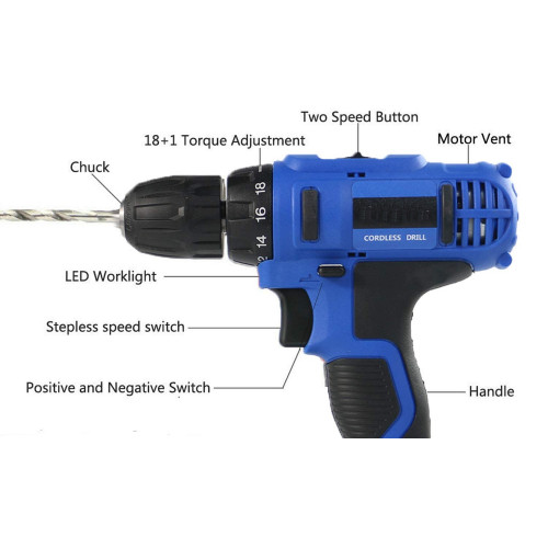 Professional High Torque Cordless Drill driver Rechargeable kit with