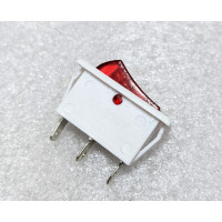 SPST [WHITE] on-off Rocker Switch with Red Light - 3pin [Original]