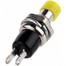 SPST- PSB-110 [Yellow] Panel Mount Push to ON Button / Switch (momentary) [Original]