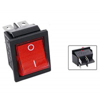 DPST on-off Rocker Switch with Light [RED] -16A [high Quality] (4pin)