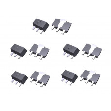 10pcs: BCX53-16 [SMD] Bipolar (BJT) Single Transistor, PNP, 80 V, 1 A, 500 mW, SOT-89