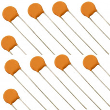 10pcs: 10pf 50V Ceramic Disk Capacitor (pitch 5mm)