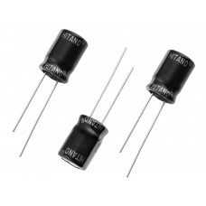 3pcs: 100uF 25V (100md / 25v)  [6x12mm / Pitch:2.5mm] Radial Electrolytic Capacitor