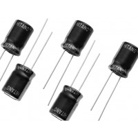 5pcs: 10uF 25V [4.1 x 7.5mm | pitch: 2.5mm] 85 C Radial Electrolytic Capacitor 10mf/25v 