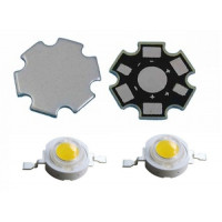 2pcs: 1 Watt LED Cool White [1W] with Heat Sink [Ultra Birght]