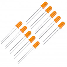 10pcs : Amber 3mm LED Diffused - EVERLIGHT (Original)