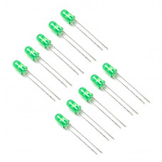 10pcs : Green 3mm LED Diffused - EverLight (Original)