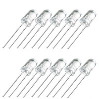 10 pcs - White LED 5mm Clear (Transparent) -  EVERLIGHT (Original)