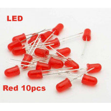 10pcs : Red 5mm Oval LED Diffused Ultrabright