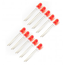 10pcs: Red 3mm  LED diffused round - EVERLIGHT (Original)