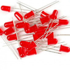 10pcs : Red 5mm LED Diffused - Round DIP - EVERLIGHT (Original)