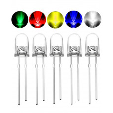 5pcs: RGB 5mm - Flashing LED Clear (2pins)