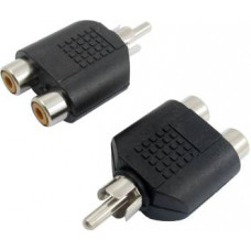 1RCA male to 2RCA female Coupler - Adapter converter T connector (High quality)
