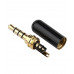 Stereo 3.5mm 4 Pole Metal Earphone Soldering Jack Audio Male Plug Headphone