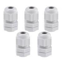 5pcs : PG-9 PG Cable Gland - Polyamide [Grey] (pg 9) IP68 Water proof [High Quality]