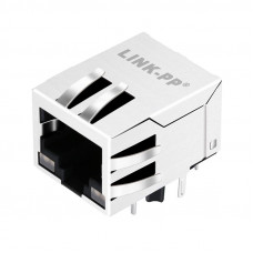 Single Port RJ45 Ethernet Socket / Connector with LED (5-6605417-6) - TE Original (LPJ0063G4NL / TRJ4011GENL)