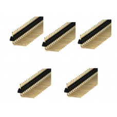 5pcs: 1x20 pin break-away Headers [2.54mm] (BERG strip) Right angle male Headers - 20pins