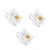 3pcs : RJ11 Plug (male) - 6P4C Connector (2 line phone connector)