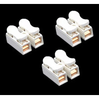 3pcs: 2 line Electrical Cable Push Connectors Quick Splice Lock 2 Wire Terminals