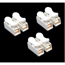 3pcs: 2 line Electrical Cable Push Connectors Quick Splice Lock 2 Wire Terminals