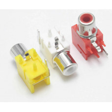 1 RCA PCB Panel Mount Socket Female Jack Audio Video AV Connector (Yellow) [Pack of 3]