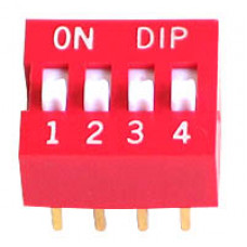 DIP Switch - 4 positions Slide Switch (Pitch: 2.54mm)