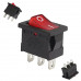 SPST on-off Rocker Switch [BLACK] with Red Light (16A) - 3pin [Original]