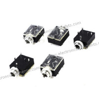 5pin 3.5mm Stereo Socket pcb mount switch with nut