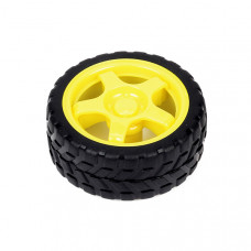 Wheels for BO motors - 65mm x 35mm robotic wheel (yellow)