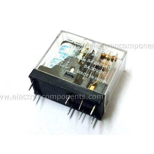 PCB Mount Relay - 30VDC / 250VAC - 5A : SSR 2P 12 [Salzer/omron/kyota]  (High quality) : Buy Online Electronic Components Shop, Price in India 